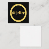 Sheffey-lettertypen - zwart en goud notitiekaartje (Voorkant / Achterkant)