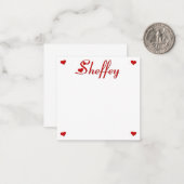Sheffey met twee rode harten notitiekaartje (Voorkant / Achterkant in situ)
