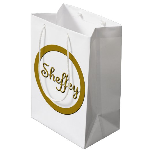 Sheffey Monogram in Gold Medium Cadeauzakje (Achterkant Gekanteld)