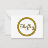 Sheffey Monogram in Gold Notitiekaartje (Voorkant)