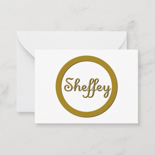 Sheffey Monogram in Gold Notitiekaartje (Voorkant)