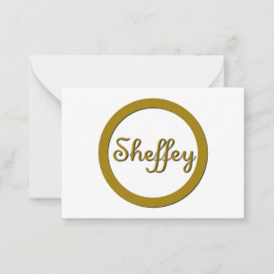 Sheffey Monogram in Gold Notitiekaartje