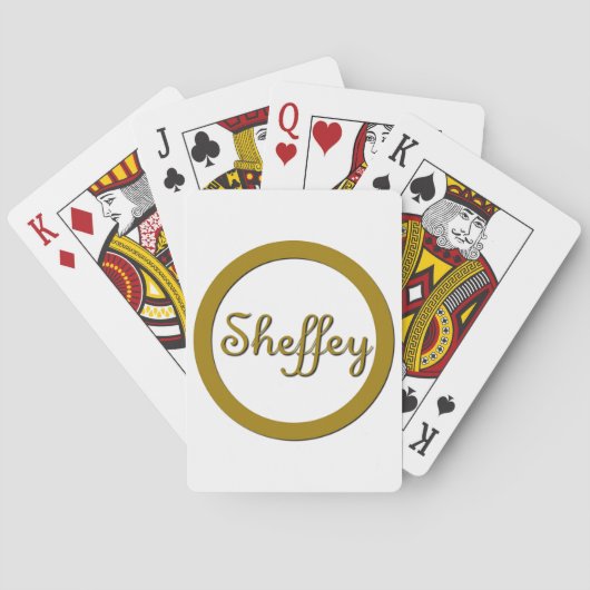 Sheffey Monogram in Gold Pokerkaarten (Achterkant)