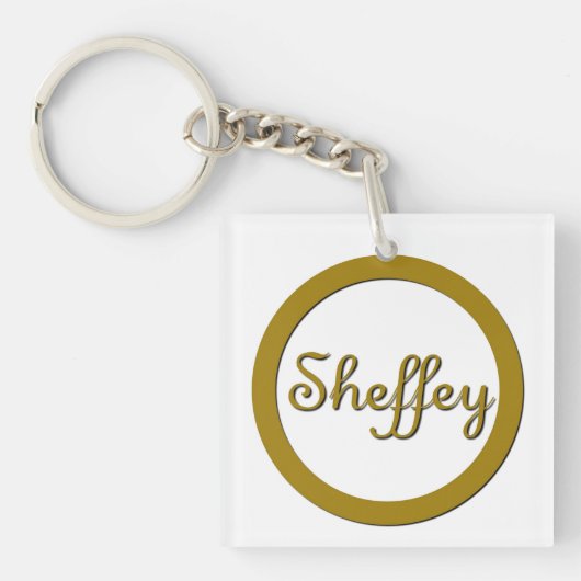 Sheffey Monogram in Gold Sleutelhanger (Voorkant)