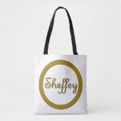 Sheffey Monogram in Gold Tote Bag (Voorkant)