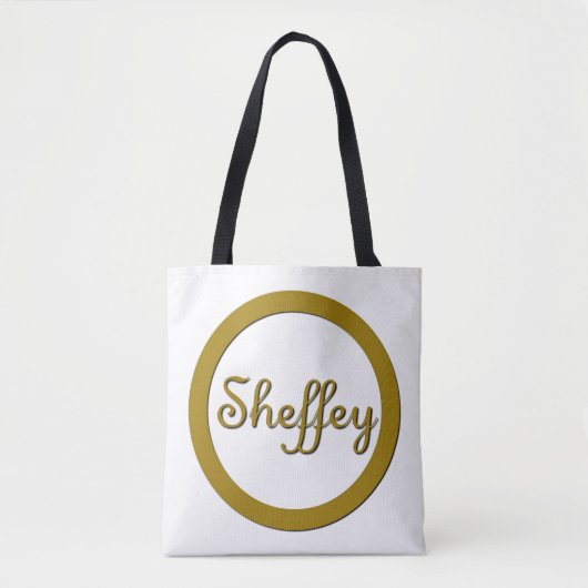 Sheffey Monogram in Gold Tote Bag (Voorkant)