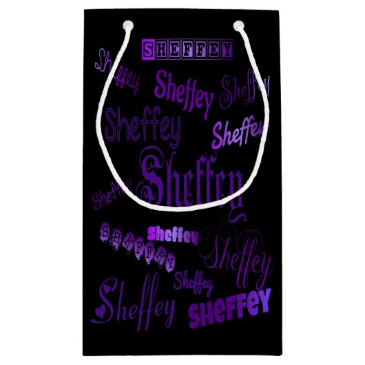 Sheffey Paarse Fonts Klein Cadeauzakje (Achterkant)