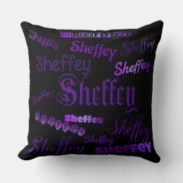 Sheffey Paarse Fonts Kussen