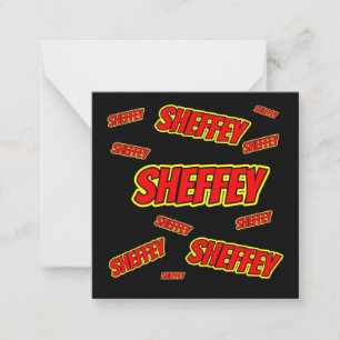 Sheffey Red Comic Font Notitiekaartje