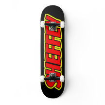 Sheffey Red Comic Fonts Schaats board deck