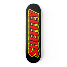 Sheffey Red Comic Fonts Schaats board deck