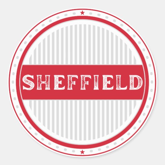 Sheffield City Pride Emblem – English Identity Ronde Sticker (Voorkant)