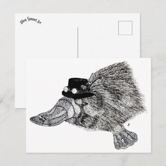 Sheffield de Steampunk Platypus Briefkaart (Voorkant / Achterkant)