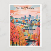 Sheffield Engeland Vintage Reis Kunst Briefkaart (Voorkant)
