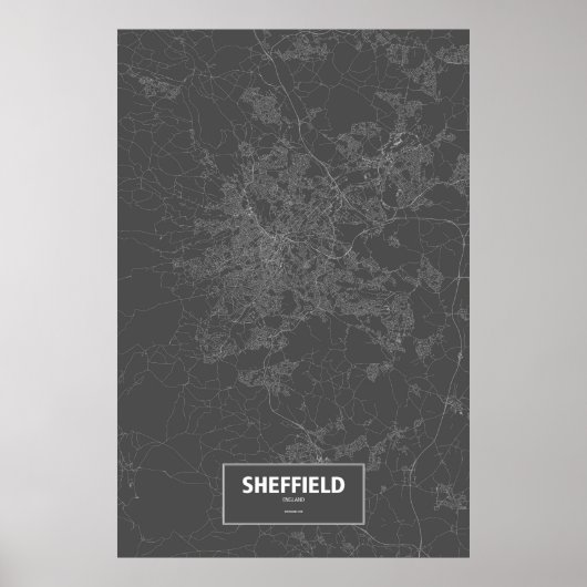 Sheffield, Engeland (zwart wit) Poster (Voorkant)