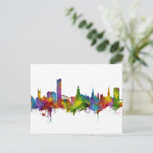 Sheffield England Skyline Briefkaart (Staand voorkant)