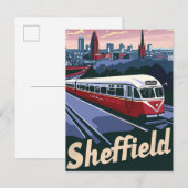 Sheffield Groot-Brittannië reisillustratie Briefkaart (Voorkant / Achterkant)