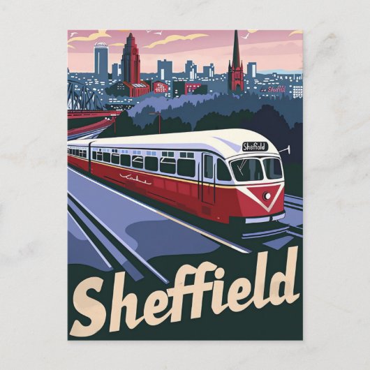 Sheffield Groot-Brittannië reisillustratie Briefkaart (Voorkant)