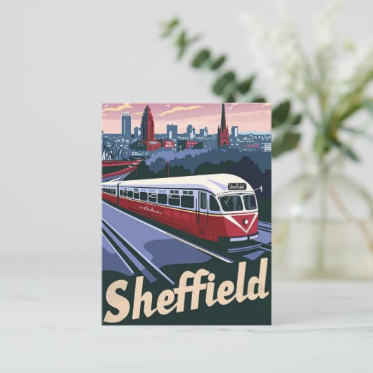 Sheffield Groot-Brittannië reisillustratie Briefkaart (Staand voorkant)