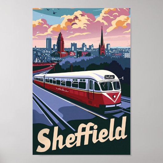 Sheffield Groot-Brittannië reisillustratie Poster (Voorkant)