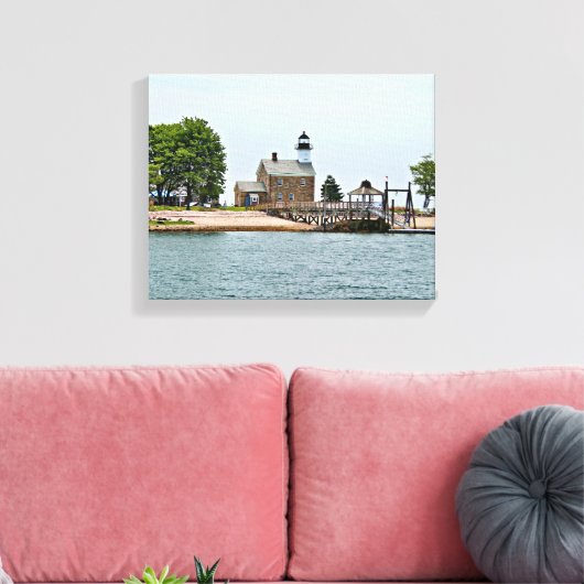 Sheffield Island Lighthouse, Connecticut Canvas Afdruk (Insitu (Woonkamer))