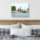 Sheffield Island Lighthouse, Connecticut Canvas Afdruk (Insitu (Slaapkamer))