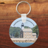 Sheffield Island Lighthouse, Connecticut Sleutelha Sleutelhanger (Voorkant)