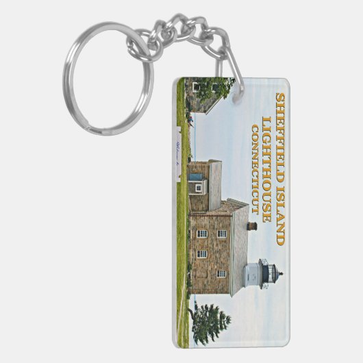 Sheffield Island Lighthouse, Connecticut Sleutelhanger (Voorkant Links)