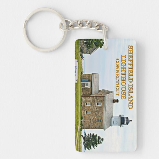 Sheffield Island Lighthouse, Connecticut Sleutelhanger (Voorkant)