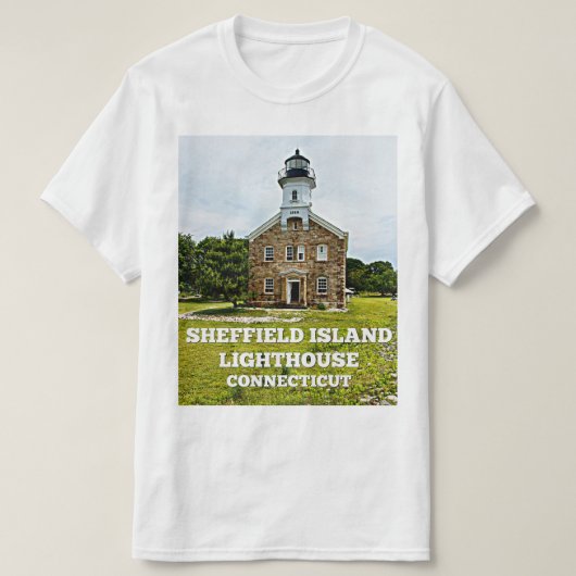 Sheffield Island Lighthouse, Connecticut T-shirt (Design voorkant)