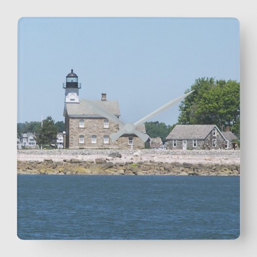 Sheffield Island Lighthouse, Connecticut Vierkante Klok (Voorkant)