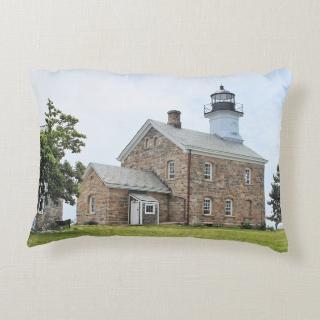 Sheffield Island Lighthouse, CT Accent Pillow Accent Kussen (Achterkant)