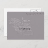 Sheffield Typografische Map Briefkaart (Voorkant / Achterkant)