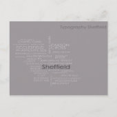 Sheffield Typografische Map Briefkaart (Voorkant)