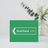 Sheffield, UK Road Sign Briefkaart (Staand voorkant)