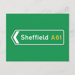 Sheffield, UK Road Sign Briefkaart