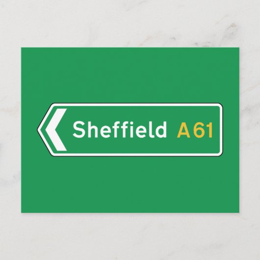 Sheffield, UK Road Sign Briefkaart (Voorkant)