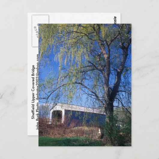 Sheffield Upper Covered Bridge Berkshires MA Briefkaart (Voorkant / Achterkant)