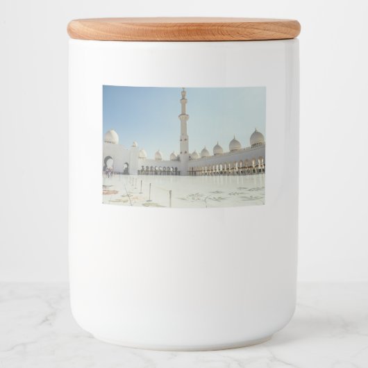 Sheik Zayed Grand Mosque, Abu Dhabi Voedselcontainer Etiket (Voorkant)