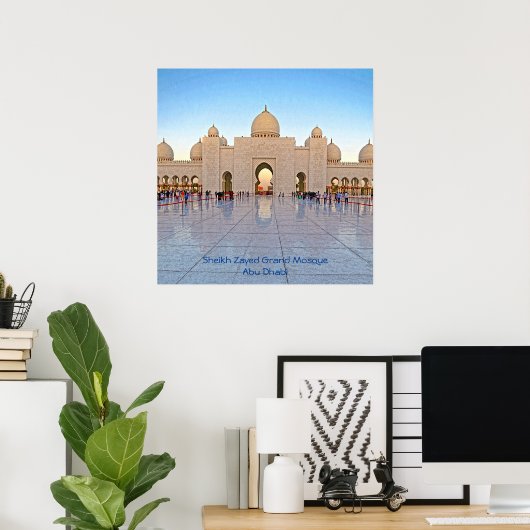 Sheik Zayed Grand Mosque Plaza Poster (Thuiskantoor)