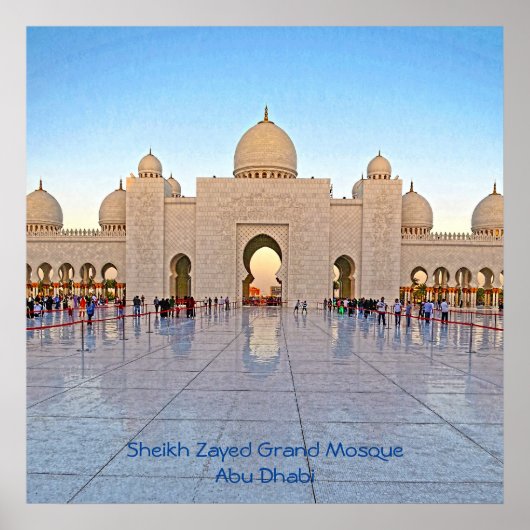 Sheik Zayed Grand Mosque Plaza Poster (Voorkant)