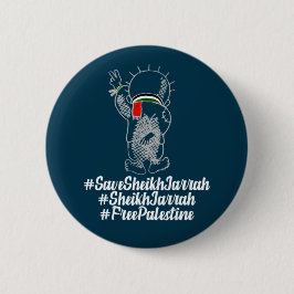 Sheikh Jarrah bevrijdt Palestina Ronde Button 5,7 Cm