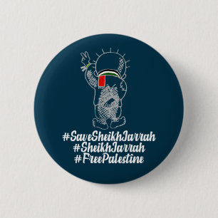 Sheikh Jarrah bevrijdt Palestina Ronde Button 5,7 Cm
