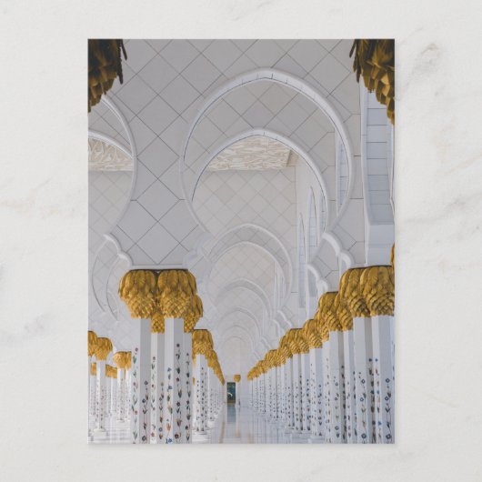 Sheikh Zayed Grand Mosque kolommen, Abu Dhabi Briefkaart (Voorkant)