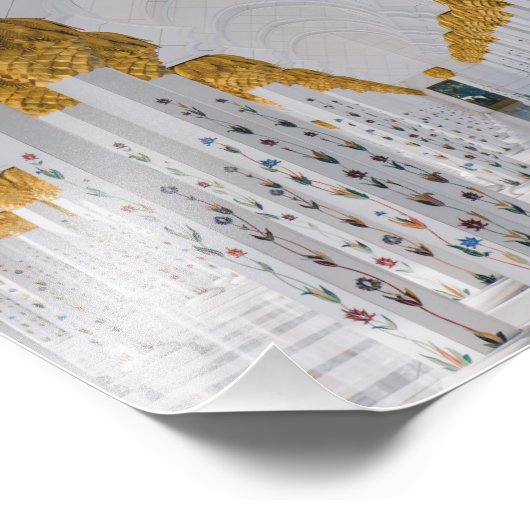 Sheikh Zayed Grand Mosque kolommen, Abu Dhabi Foto Afdruk (Hoek)