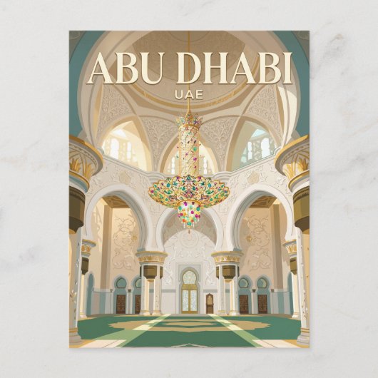 Sheikh Zayed Grootschalige Moskee VAE Briefkaart (Voorkant)