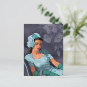 Sheila - Evening 1940 Draag in Turquoise en Blue Briefkaart (Staand voorkant)