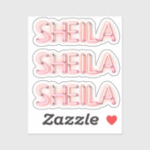 Sheila heet in gloeiende neonverlichting nieuwheid sticker (Vel)