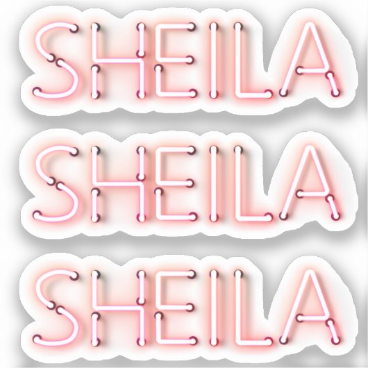 Sheila heet in gloeiende neonverlichting nieuwheid sticker (Voorkant)