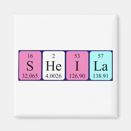 Sheila periodiek table name magnet (Voorkant)